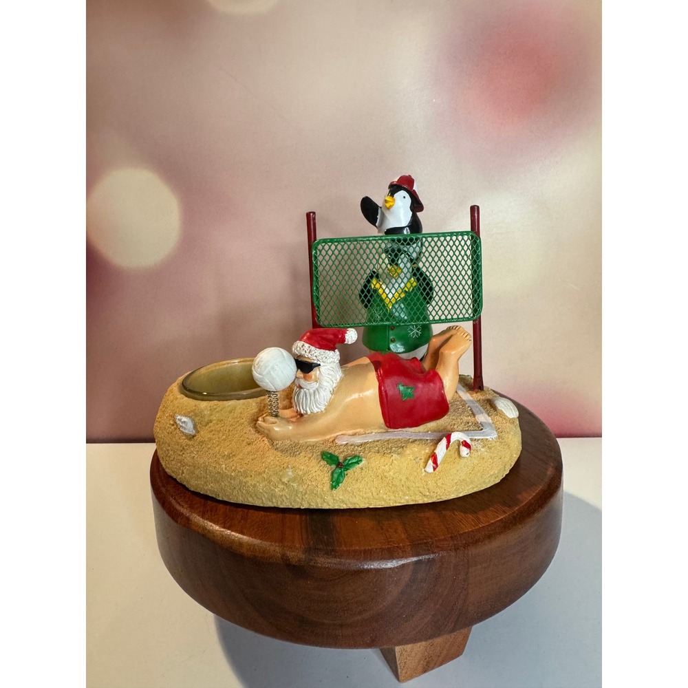 RARE Yankee Candle Beach-Santa‎ Votive Holder with Spring Volleyball Feature